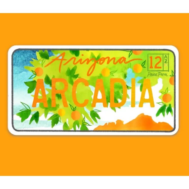 "Arcadia License Plate" Diecut Sticker