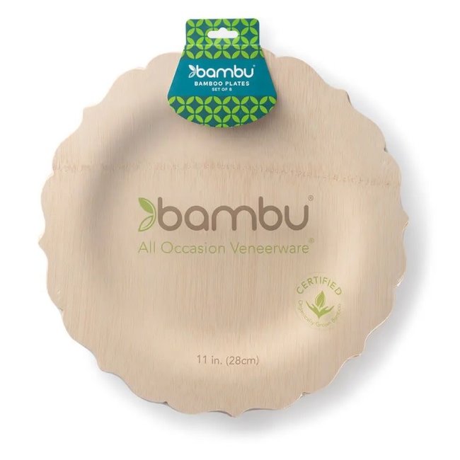 Bambu Veneerware Fancy Plate 11"