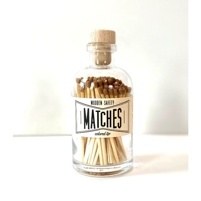 Vintage Apothecary Wood Top  Matches - Camel
