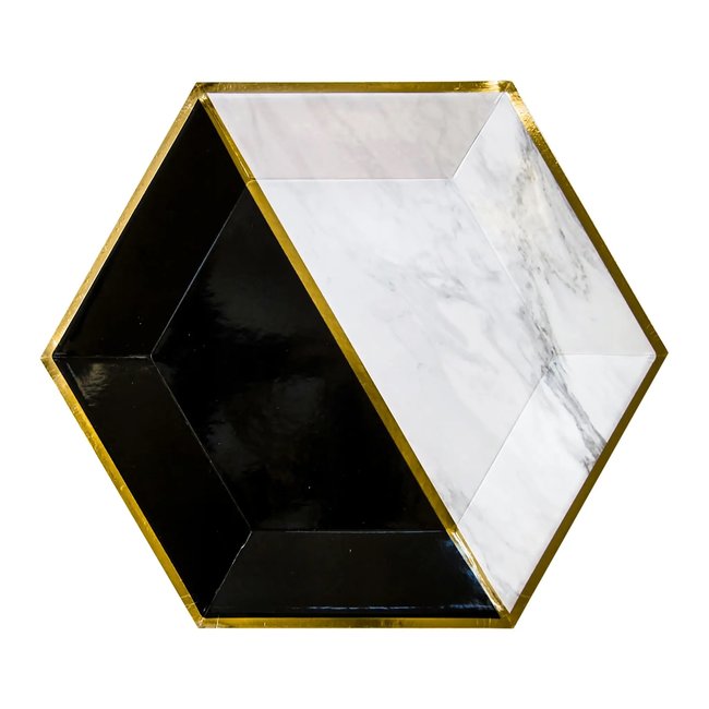 Vanity Marble Black Large Paper Plates