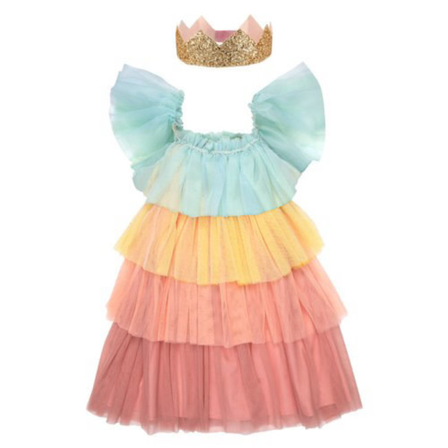 Rainbow Ruffle Princess Dress: 3-4 YEARS