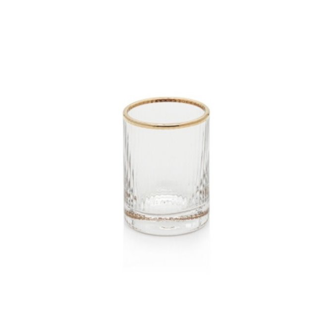 Optic Glassware w/gold rim