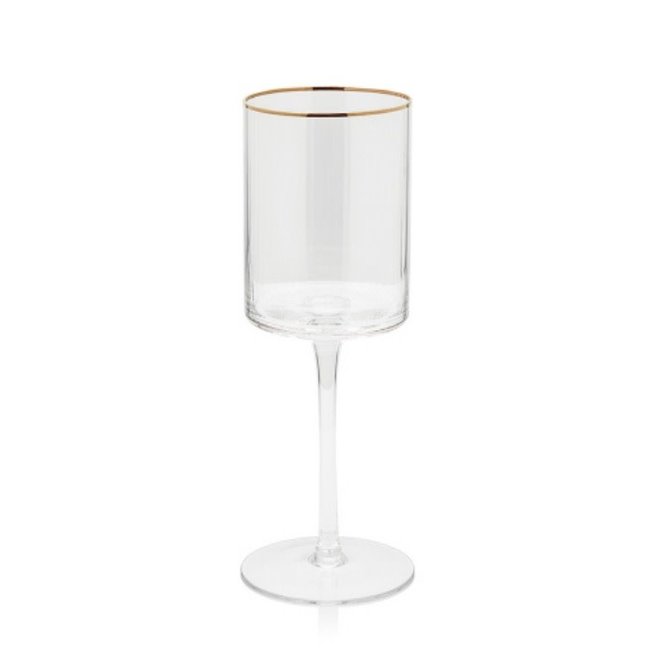 Optic Glassware w/gold rim