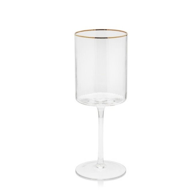 Optic Glassware w/gold rim