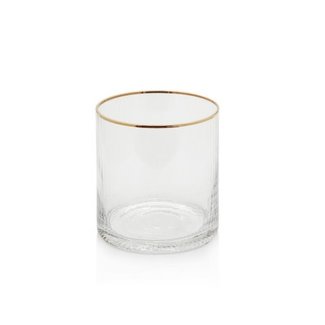 Optic Glassware w/gold rim