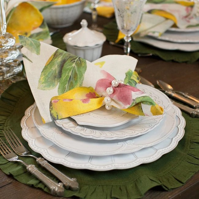 arte italica Bella Bianca Beaded Charger