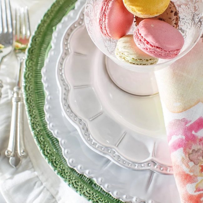 arte italica Bella Bianca Beaded Dinner Plate