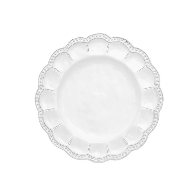 Bella Bianca Beaded Salad Plate