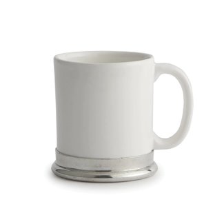 Tuscan Ceramic Mug White (pewter)