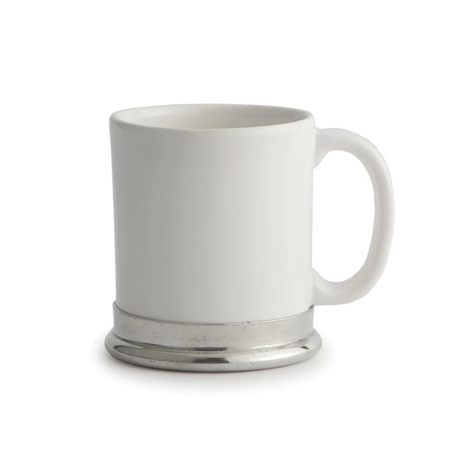 Tuscan Ceramic Mug White (pewter)