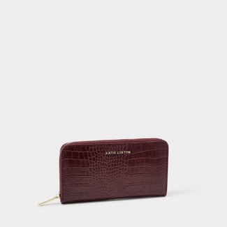 Faux Croc Wallet - Wine