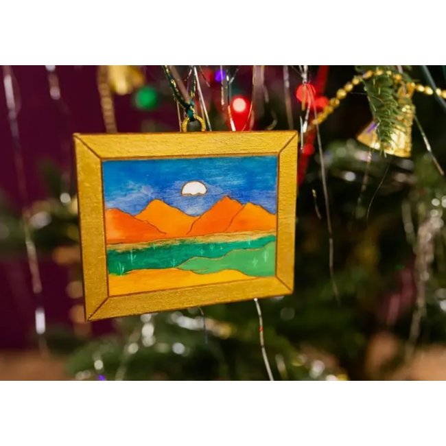 Desert Painting w/Gold Frame Ornament - Field 2