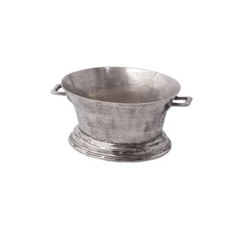 Cast Aluminum Ice Bucket / Wine Cooler Raw Nickel