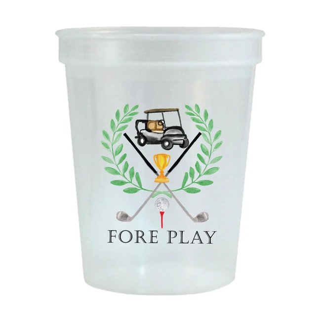 Fore Play Watercolor Golf Masters Stadium Cups - Set of 6