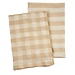 Gingham Stripe Linen Tea Towels S/2, Clay