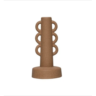 Stoneware Taper Holder w/ Handles, Sand