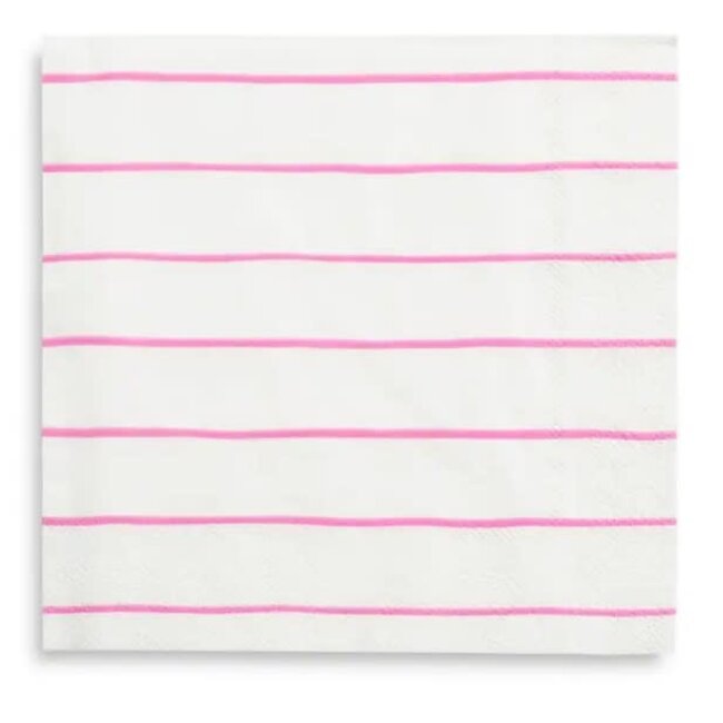 Frenchie Striped Cerise Napkins Petite