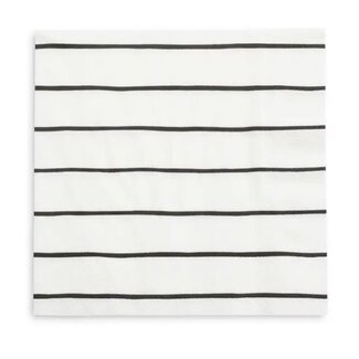 Frenchie Striped Ink Napkins Large