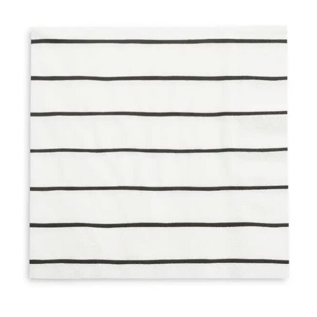 Frenchie Striped Ink Napkins Large
