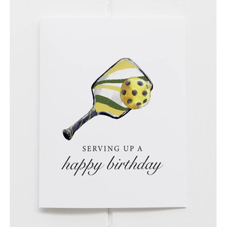 Serving Up A Happy Birthday Pickleball Card