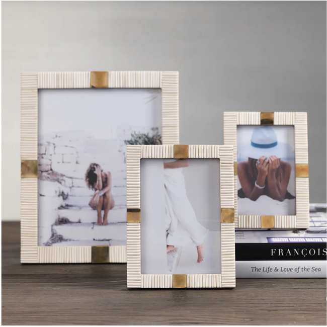 Maha Bone With Brass Trim Frame 4 x 6