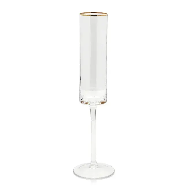 Optic Glassware w/gold rim