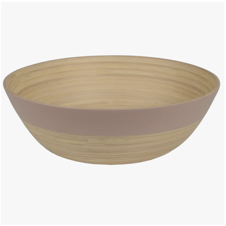 Large Shallow Matte Bamboo Serving Bowl - blush