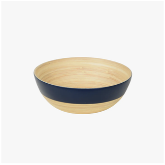 Medium Shallow Matte Bamboo Bowl - Dark Blue