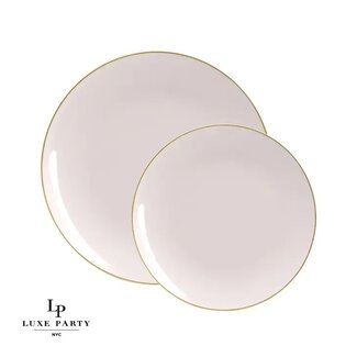 Round Linen • Gold Plastic Plates | 10 Pack  7.25" Appetizer Plates