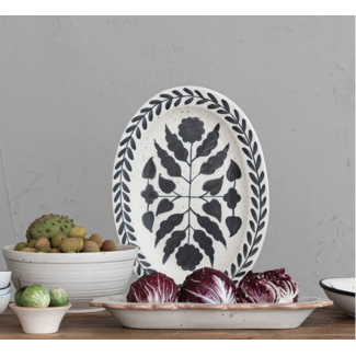 Handmade Stoneware w/floral design