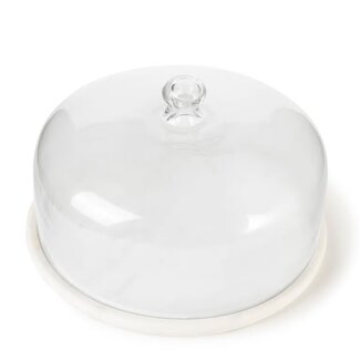Uptown Marble Cheese Board with Glass Cloche