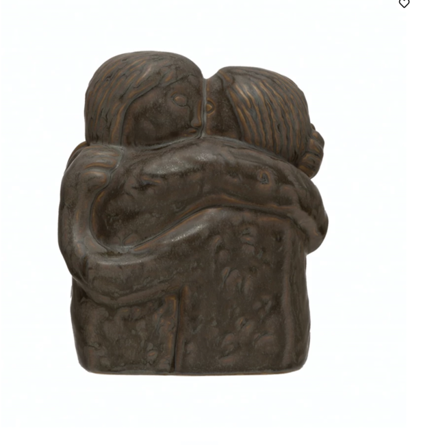 Stoneware Hugging Figures, Reactive Glaze