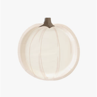 White Pumpkin Shaped Paper Plate