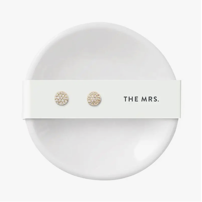 Ceramic Ring Dish & Earrings - the Mrs