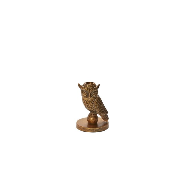 Brass Owl Candleholder