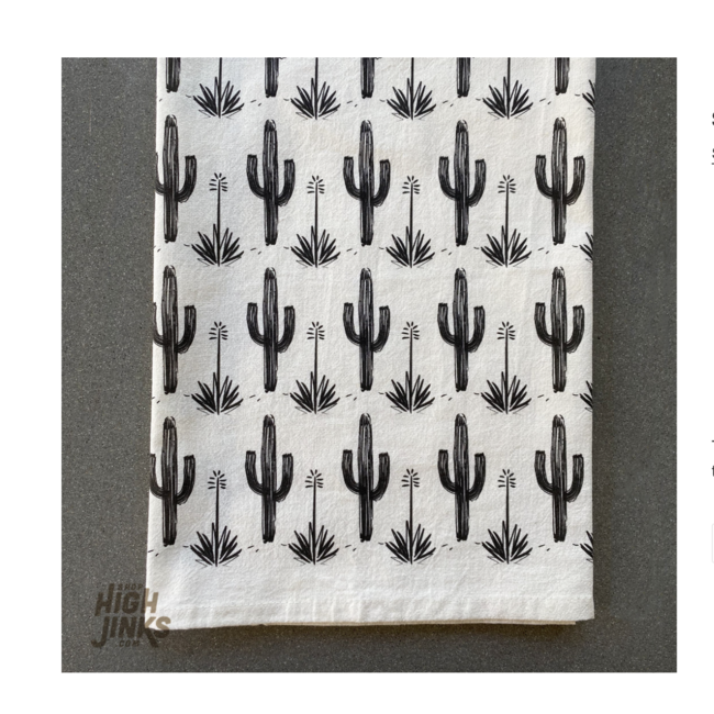 Painted Saguaro Pattern Tea Towel