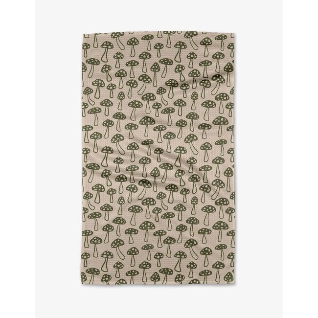 geometry Woodland Mushroom Tea Towel