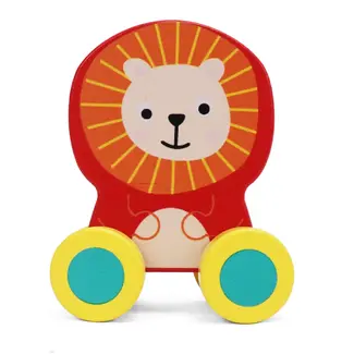 Wooden Little Leo Lion Vehicle Toy