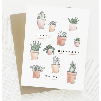 Succulent Happy Birthday Card