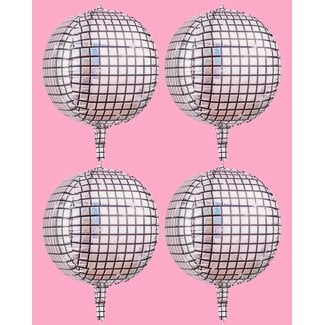 Disco Ball- Foil Balloons, pack of 4