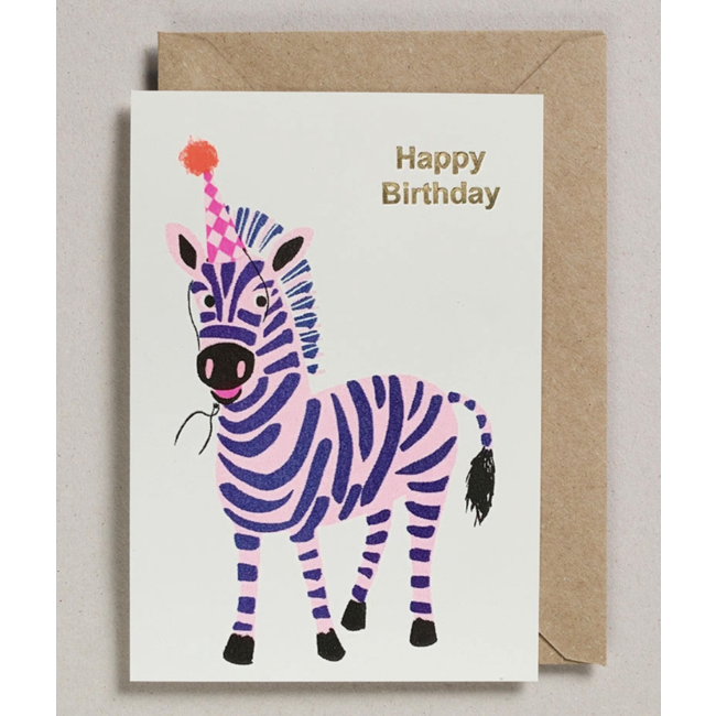 Confetti Pets Cards - Happy Birthday Zebra