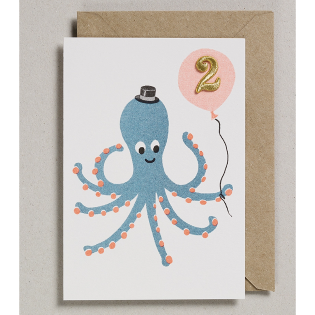 Confetti Pets Card - Octopus Age 2