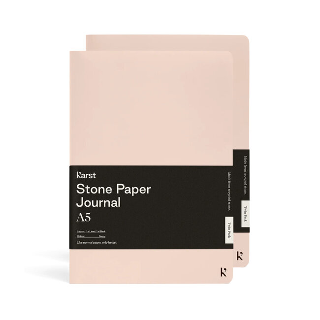 karst A5 Softcover Daily Journal Twin Pack - Peony