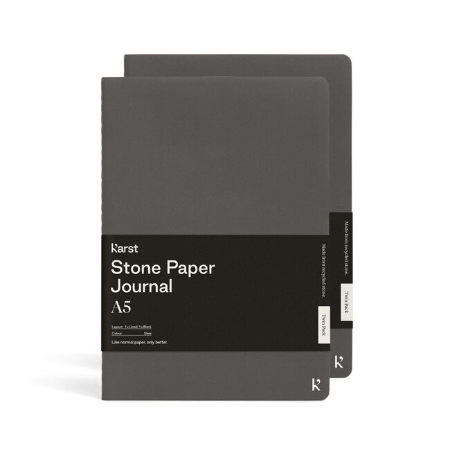 karst A5 Softcover Daily Journal Twin Pack - Slate