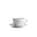 Angle Lg. Latte Mug with Saucer - White, 12oz