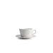 Angle Capp & Sm Latte Mug with Saucer - White, 6oz