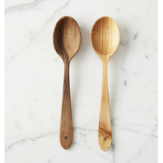 Fruitwood Large Serving Spoons, Set of 2