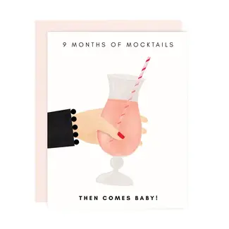 Mocktails Then Baby Greeting Card (lightning)