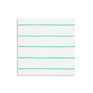 Frenchie Striped Aqua Napkins Petite