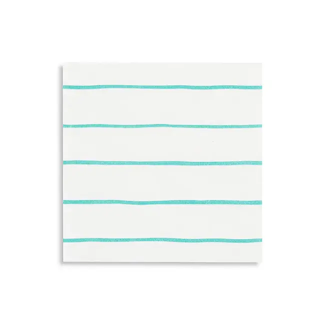 Frenchie Striped Aqua Napkins Petite